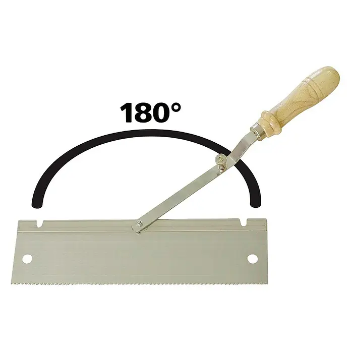 Wolfcraft Sierra de mano 6925000 - Largo: 39 cm - Sierra de calar con mango de madera y marca de 180° para cortes precisos. Ideal para trabajos de carpintería fina y modelismo.