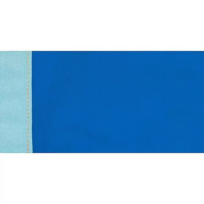 La Siesta Hängesessel Joki für Kinder - Dolphy - Hellblauer und dunkelblauer strukturierter Stoff, verbunden durch orangefarbene Nähte.
