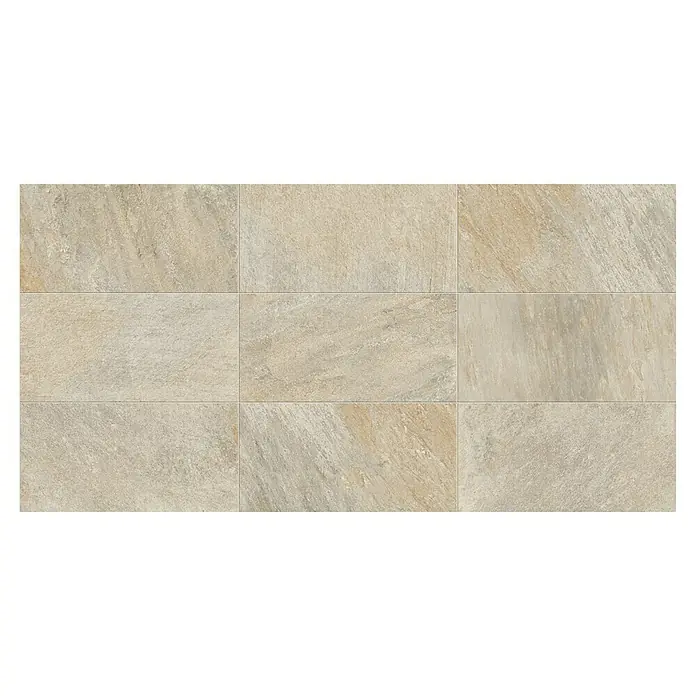 Atlas Concorde Solution Regent Feinsteinzeugfliese Ivory - 30 x 60 cm, Beige/Braun, Matt - Helle, rechteckige Bodenfliesen mit einem strukturierten, steinähnlichen Muster in verschiedenen Beigetönen. Ideal für ein modernes Interieur.