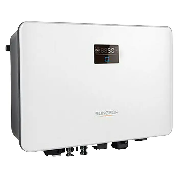 Inversor string - 5 kW, L x An x Al: 15 x 41 x 27 cm - Inversor Sungrow: Diseño compacto con pantalla para monitorear la generación de energía solar, ideal para sistemas solares modernos.