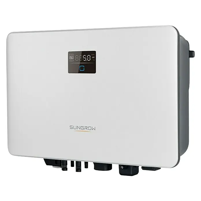 Inversor string - 5 kW, L x An x Al: 15 x 41 x 27 cm - Imagen de un inversor Sungrow, utilizado en sistemas de energía solar para convertir la energía solar en corriente alterna utilizable.