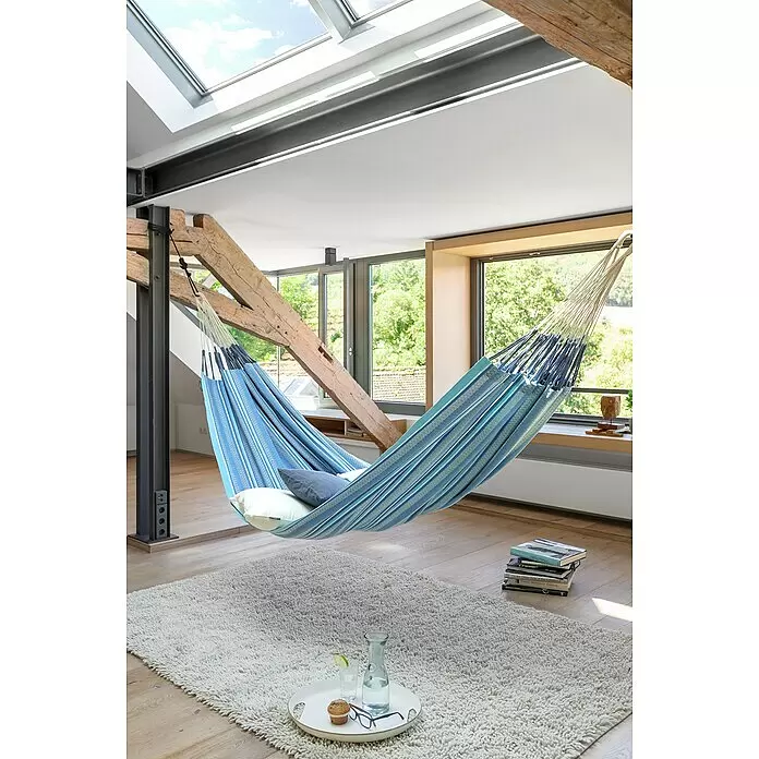 La Siesta Hängematte Modesta - L x B: 350 x 160 cm, Azure, Double - Stimmungsaufnahme
