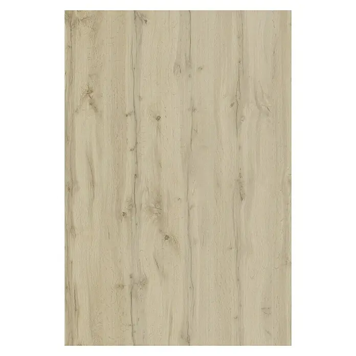 Optimum Schiebetür-Bau-Set Eiche/Frostglas - 180 x 250 cm, Eiche - Nahaufnahme einer beigen Holzfurnierplatte mit Maserung, ideal für Möbel oder Innenausbau.