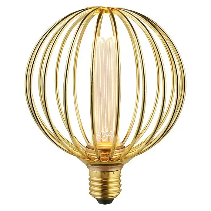 Searchlight LED-Lampe Kugel RobustE27, Dimmbar, Bernstein, 120 lm, 3,5 W, Gold