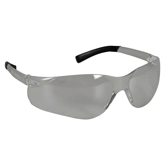 OX-ON Schutzbrille Comfort Clear - Grau/Schwarz, Antibeschlagausführung - Klare Schutzbrille mit transparentem Rahmen und schwarzen Bügelenden für optimalen Augenschutz bei der Arbeit.