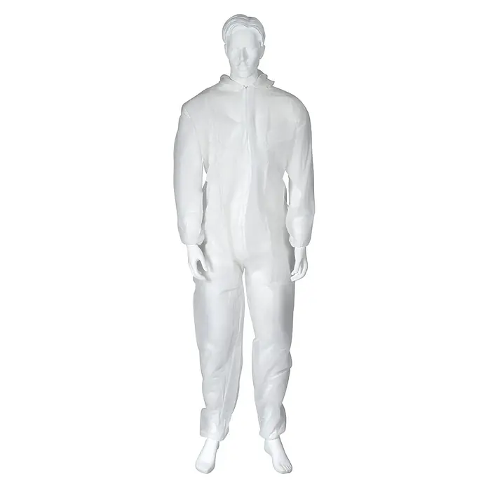 OX-ON Einweg-Schutzanzug Basic - Weiß, L - Schutzkleidung: Einweg-Overall für den Schutz vor Staub, Spritzern und leichten Gefahren, ideal für Hygiene und Sicherheit in verschiedenen Umgebungen.