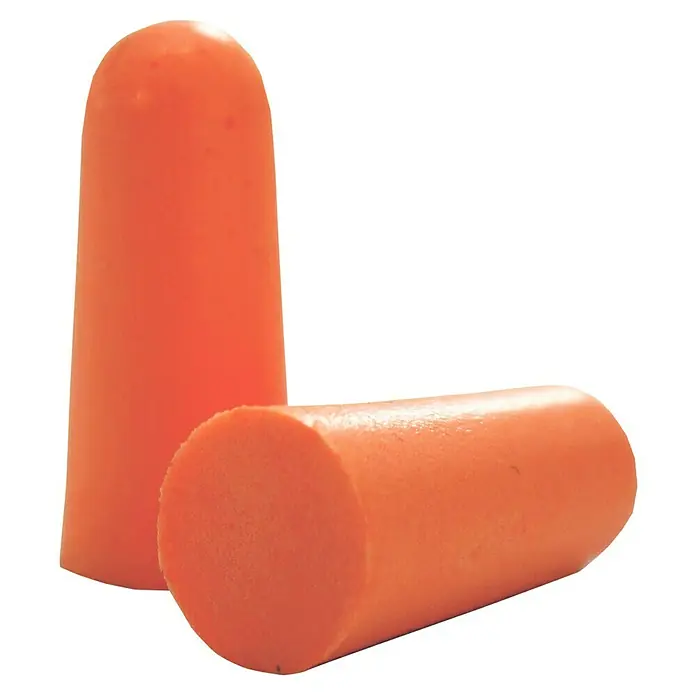 OX-ON Gehörschutzstöpsel Earplugs Comfort - 39 dB, Anzahl Paare: 5 Stk. - Zwei orangefarbene Schaumstoff-Ohrstöpsel zum Schutz vor Lärm in lauten Umgebungen.