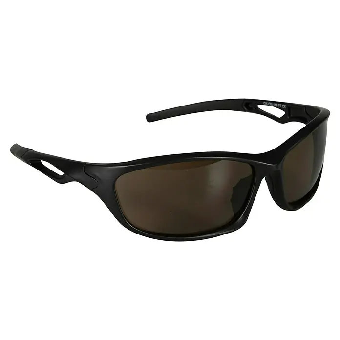 OX-ON Schutzbrille Sport Anti-Fog Comfort Dark - Schwarz, Antibeschlagausführung - Schwarze Sportsonnenbrille mit braunen Gläsern, ideal für Outdoor-Aktivitäten und zum Schutz der Augen vor der Sonne.