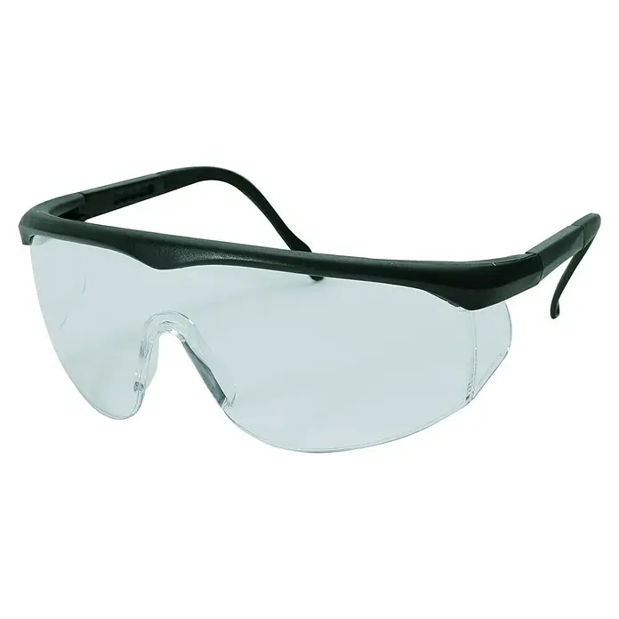 OX-ON Schutzbrille Space Comfort - Schwarz, Verstellbare Bügel - Schwarze Schutzbrille mit transparenten Gläsern, ideal für den Schutz der Augen bei der Arbeit oder im Hobbybereich.