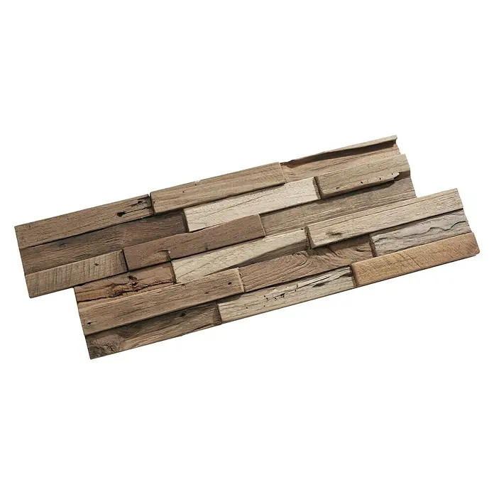 Panel de revestimiento Ultrawood Teca Colorado - 49,5 x 18 x 1,5 cm - Panel de pared decorativo de madera recuperada que añade un encanto rústico y natural a cualquier habitación. Ideal para paredes de acento.