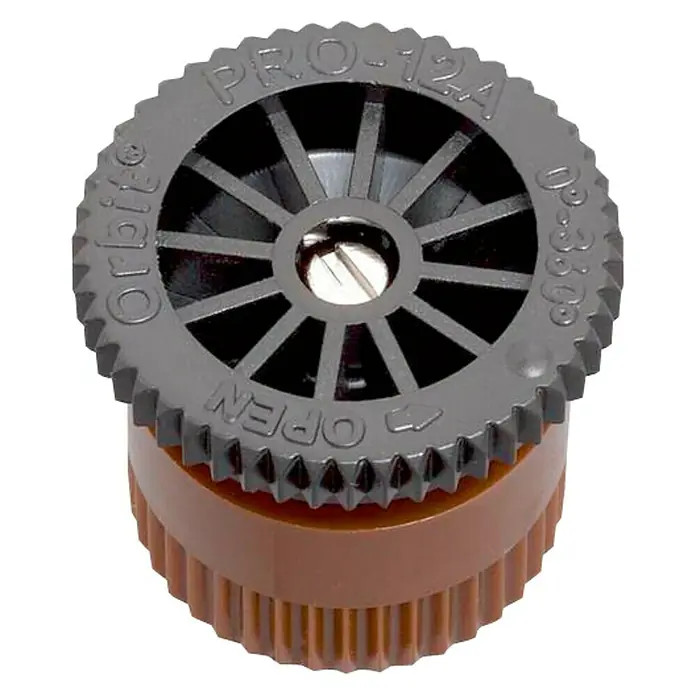 Difusor de riego Tobera regulador - 1 ud., 3,65 m², Formas de riego: 360° - Boquilla de pulverización Orbit Pro-12A para un riego preciso. La boquilla ofrece un alcance ajustable y garantiza una distribución uniforme del agua.