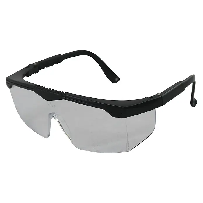 OX-ON Schutzbrille Junior Eyewear Comfort - Schwarz, Verstellbare Bügel - Schutzbrille mit klaren Gläsern und schwarzem Rahmen, ideal für Arbeits- und Sicherheitszwecke. Schützt die Augen vor Gefahren.