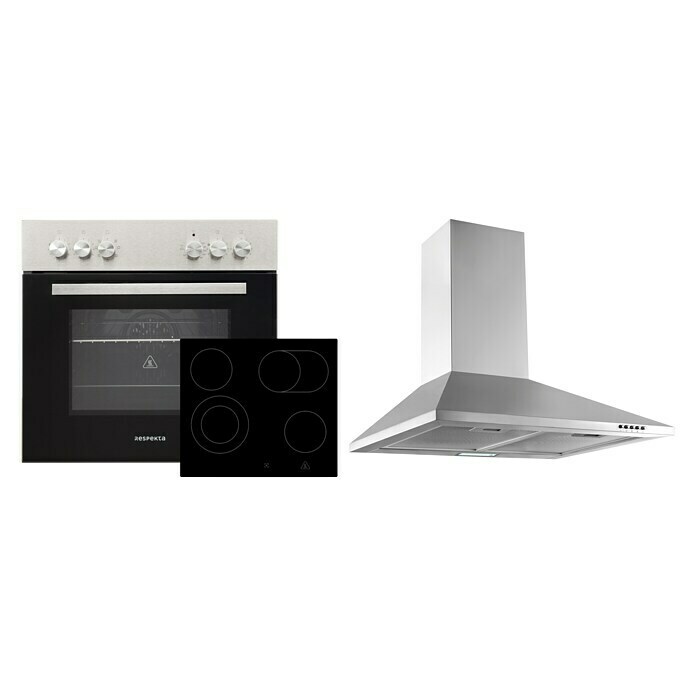 Respekta Premium Composición de cocina (Ancho: 240 cm, Con dispositivos eléctricos, Réplica de alerce blanco)