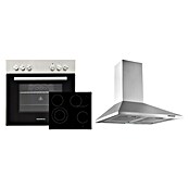 Respekta Premium Composición de cocina (Ancho: 240 cm, Con dispositivos eléctricos, Réplica de alerce blanco)