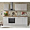 Respekta Premium Küchenzeile (Breite: 220 cm, Mit Elektrogeräten, Lärche Weiß-Nachbildung)