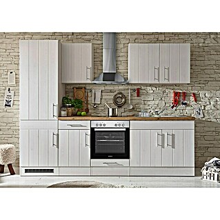 Respekta Premium Küchenzeile BERP270LHWC (Breite: 270 cm, Weiß, Mit Elektrogeräten)
