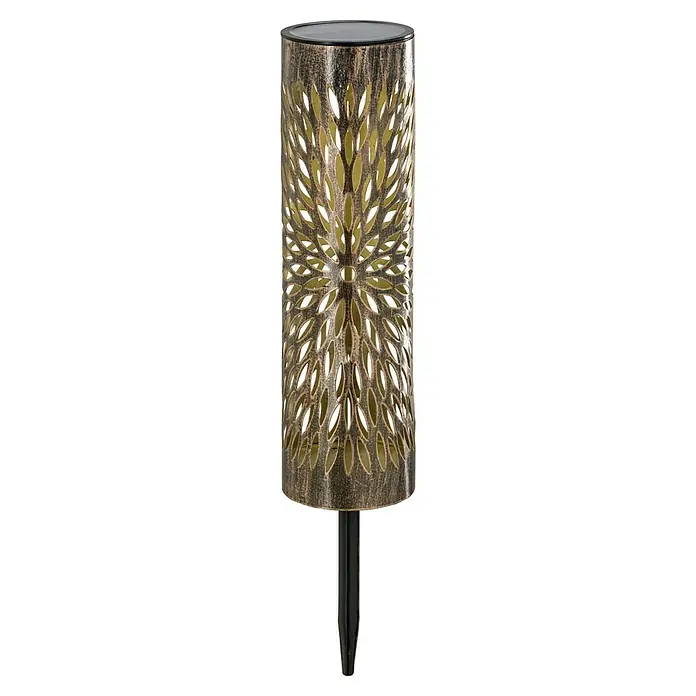 BAUHAUS Solar-Dekoleuchte - Silber antik, IP44 - Elegante Solarleuchte für den Garten. Das Muster sorgt für stimmungsvolle Lichteffekte. Perfekt für Terrasse und Gartenwege.