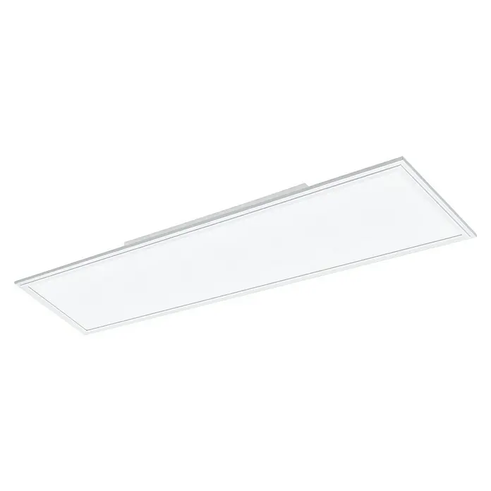 Eglo connect.z LED-Panel Salobrena-Z - L x B x H: 120 x 30 x 5 cm, Warmweiß - Deckenleuchte: Eine rechteckige, weiße LED-Panel-Deckenleuchte mit einem schmalen Rahmen, ideal für moderne Innenräume und Büros.