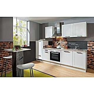 Menke Küchenzeile Premium Landhaus (Breite: 270 cm, Weiß, Mit Elektrogeräten, Ohne Geschirrspüler)
