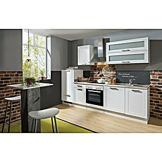 Menke Küchenzeile Premium Landhaus (Breite: 270 cm, Weiß, Mit Elektrogeräten, Mit Geschirrspüler)