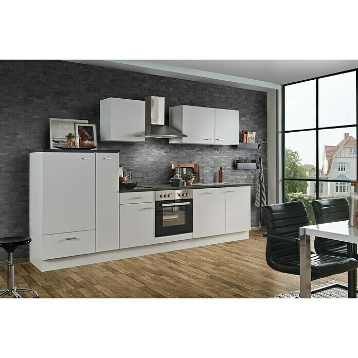 Menke Küchenzeile Classic (Breite: 310 cm, Weiß, Mit Elektrogeräten, Mit  Geschirrspüler) | BAUHAUS