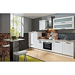 Menke Küchenzeile Premium Landhaus (Breite: 310 cm, Weiß, Mit Elektrogeräten, Mit Geschirrspüler)