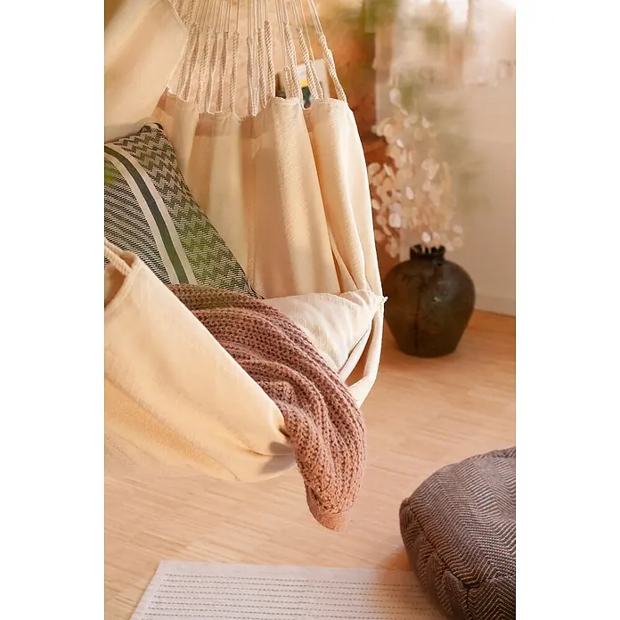 La Siesta Hängesessel Habana Kingsize - L x B x H: 210 x 130 x 170 cm, Latte - Hängesessel mit Kissen und Decke für gemütliche Stunden. Der Sessel bietet Komfort und Entspannung in jedem Raum.