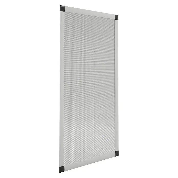Mosquitera para ventana para ventana corredera - An x Al: 70 x 130 cm, Montaje de la mosquitera: Inserción, Color bastidor: Plata - Primer plano de un marco de ventana con mosquitera, perfecto para proteger contra insectos y ventilar habitaciones.