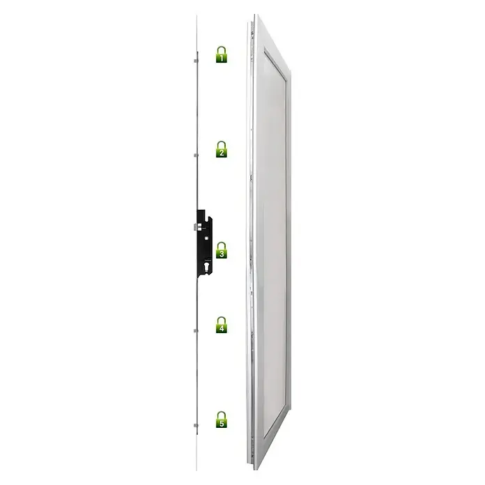 Panto Haustür Weser K 017 - 110 x 210 cm, DIN Anschlag: Rechts, Anthrazit/Weiß - Abbildung eines weißen Türsystems mit Mehrfachverriegelung, das Sicherheit und Design vereint.