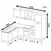 Marinelli Cucine Vormontierte Winkelküche Cassiopea (B x T: 270 x 165 cm, Hellgrau, Mit Elektrogeräten, Spüle links) | BAUHAUS