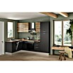 Marinelli Cucine Vormontierte Winkelküche Vega (B x T: 270 x 160 cm, Anthrazit/Nuss, Mit Elektrogeräten, Spüle links) | BAUHAUS