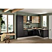 Marinelli Cucine Vormontierte Winkelküche Vega (B x T: 270 x 160 cm, Anthrazit/Nuss, Mit Elektrogeräten, Spüle rechts) | BAUHAUS