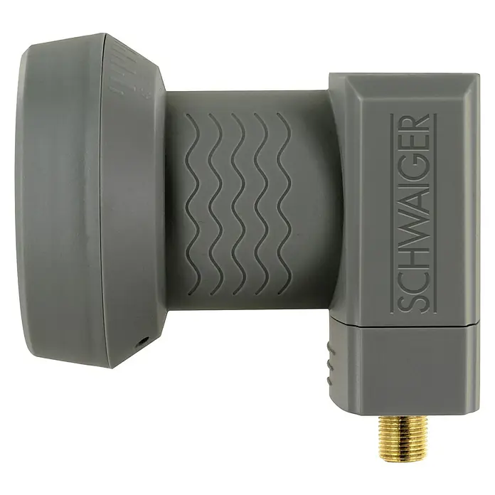 Schwaiger Single-LNB SUN PROTECT - 40 mm, Anthrazit - Ein grauer Universal Single LNB von Schwaiger für Satellitenempfang, ideal für digitale Receiver und gestochen scharfe Bilder.