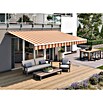Solid Elements Gelenkarmmarkise 8430 (Beige/Rot, Breite: 3,5 m, Ausfall: 2,5 m) | BAUHAUS