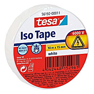 Tesa Isolierband Iso Tape (Weiß, 10 m x 15 mm)