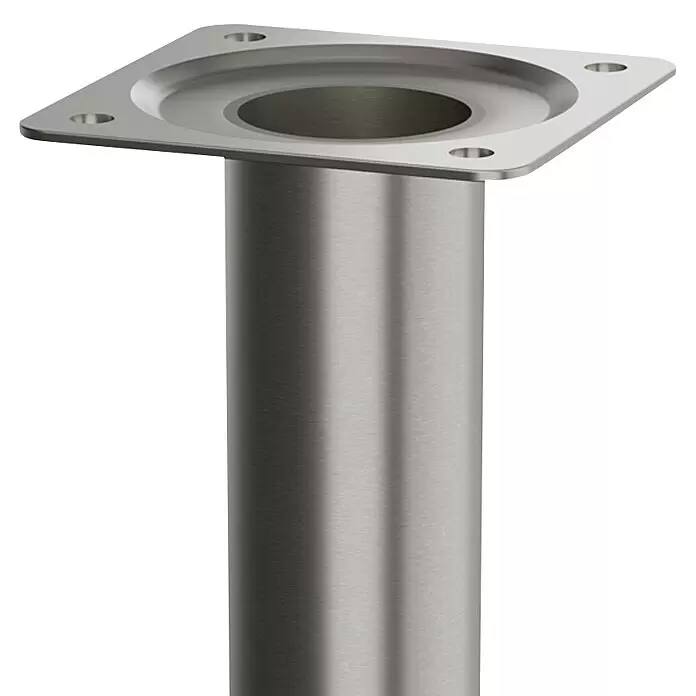 Walteco Möbelfuß - L x B x H: 3 x 3 x 70 cm, Ø x H: 3 x 70 cm, Traglast: 50 kg, Stahl, Nickel - Detailaufnahme