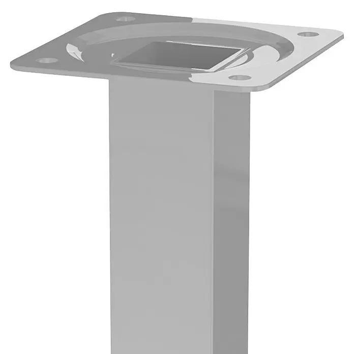 Walteco Möbelfuß - L x B x H: 25 x 2,5 x 20 cm, Traglast: 50 kg, Stahl, Grau, Glänzend - Detailaufnahme