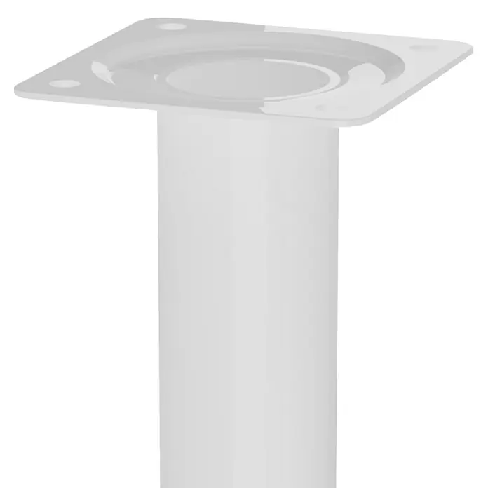 Walteco Möbelfuß - L x B x H: 3 x 3 x 70 cm, Ø x H: 3 x 70 cm, Traglast: 50 kg, Stahl, Weiß - Weißes Rohr mit quadratischer Montageplatte zur stabilen Befestigung. Ideal für Möbel oder Konstruktionen, die eine zuverlässige Stütze benötigen.