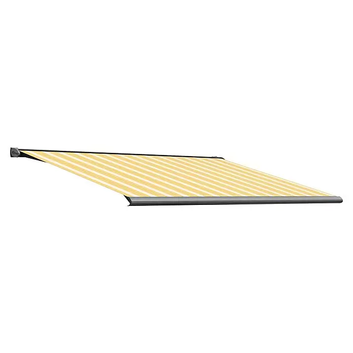Solid Elements Vollkassettenmarkise Solid-SGelb/Grau, Farbe Gestell: Anthrazitgrau, Breite: 4 m, Ausfall: 3 m