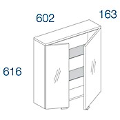 Astor Spek Spiegelschrank (B x H: 60,2 x 61,6 cm, Ohne Beleuchtung, Holz, Weiß/Holzoptik) | BAUHAUS