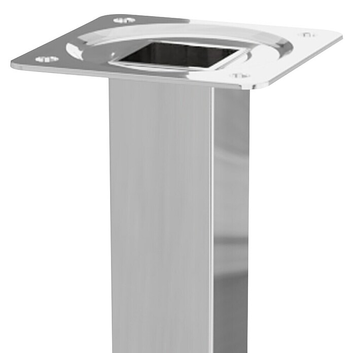 Walteco Möbelfuß (L x B x H: 25 x 2,5 x 20 cm, Traglast: 50 kg, Stahl, Silber, Glänzend) | BAUHAUS