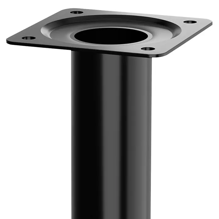Walteco Möbelfuß - Ø x H: 3 x 20 cm, Stahl, Schwarz - Schwarze Tischbein-Befestigungsplatte mit zylindrischem Bein, ideal für moderne Möbeldesigns. Robuste Konstruktion für Stabilität.