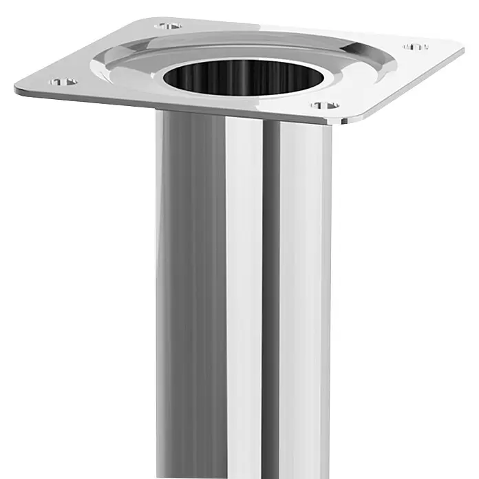 Walteco Möbelfuß - L x B x H: 3 x 3 x 15 cm, Ø x H: 3 x 15 cm, Traglast: 50 kg, Stahl, Silber - Detailaufnahme