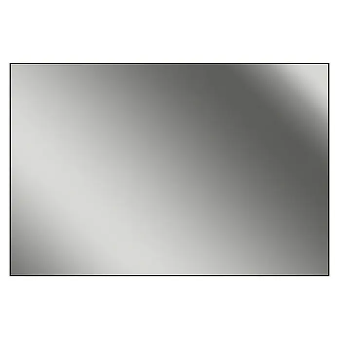 Camargue Espejo con luz Leah - 120 x 80 cm, Negro - Una superficie cuadrada de color plata con un degradado sutil de claro a oscuro, que exhala una apariencia elegante y moderna.