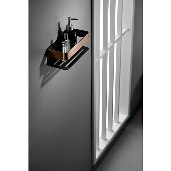 Imex Cesta de baño Mayura (L x An x Al: 11 x 25,6 x 8 cm, Negro/Oro rosa) | BAUHAUS