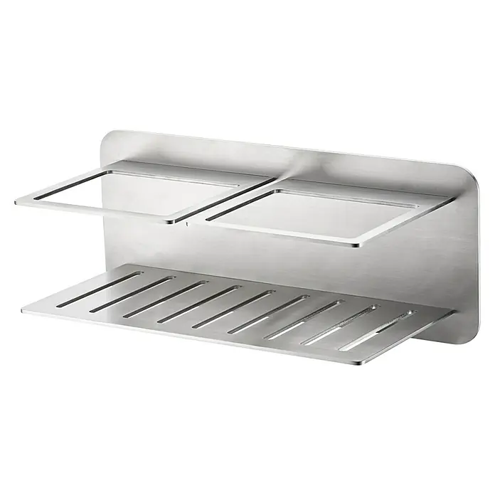 Imex Cesta de baño Iman - 12,7 x 36 x 13,5 cm, Acero inoxidable, Níquel - El estante de baño de metal color plata proporciona espacio para cepillos de dientes y más, asegurando el orden en el baño.
