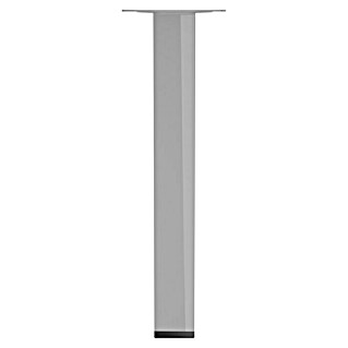 Walteco Möbelfuß (L x B x H: 25 x 2,5 x 20 cm, Traglast: 50 kg, Stahl, Grau, Glänzend)