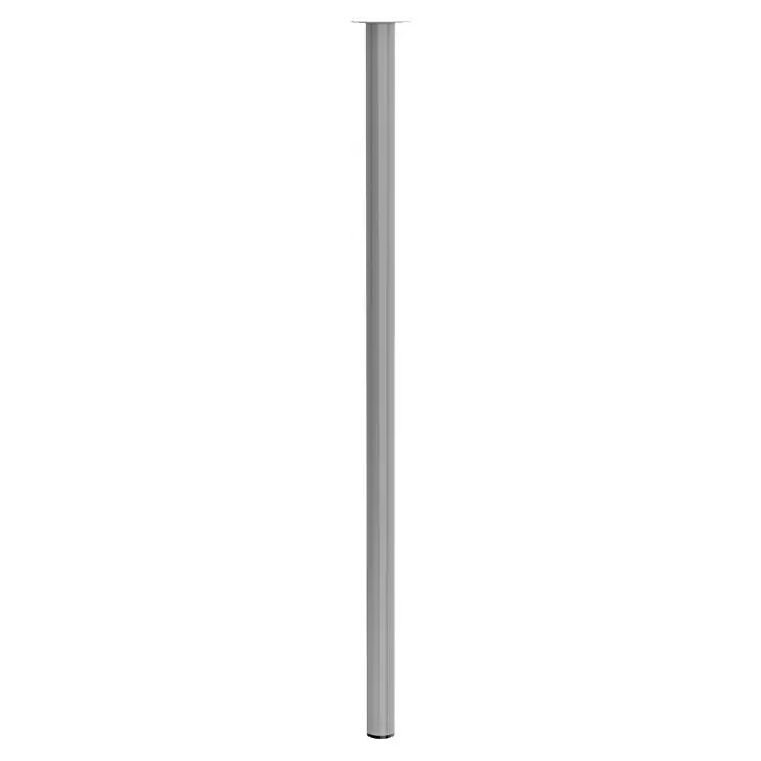 Walteco Möbelfuß - L x B x H: 3 x 3 x 75 cm, Ø x H: 3 x 75 cm, Traglast: 50 kg, Stahl, Grau - Hier ist eine Aufnahme von einem eleganten, schlanken Säulenobjekt vor einem schlichten, schwarzen Hintergrund.