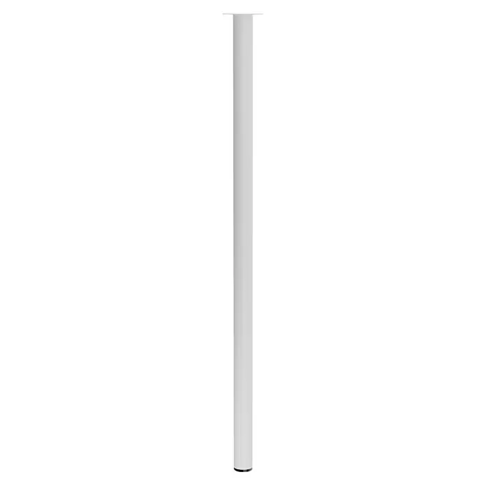 Walteco Möbelfuß - L x B x H: 3 x 3 x 70 cm, Ø x H: 3 x 70 cm, Traglast: 50 kg, Stahl, Weiß - Produktansicht eines schlanken, weißen Säulenheizkörpers mit einer glatten Oberfläche und einem schlichten Design. Perfekt für moderne Innenräume.