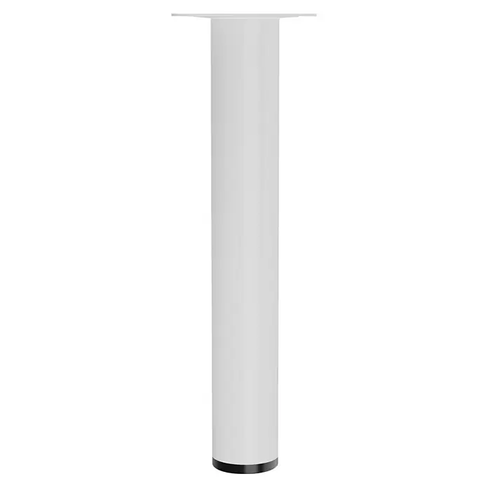 Walteco Möbelfuß - L x B x H: 3 x 3 x 20 cm, Ø x H: 3 x 20 cm, Traglast: 50 kg, Stahl, Weiß - Nahaufnahme eines Möbelfußes aus Metall, der eine elegante und minimalistische Ästhetik für moderne Möbeldesigns bietet.